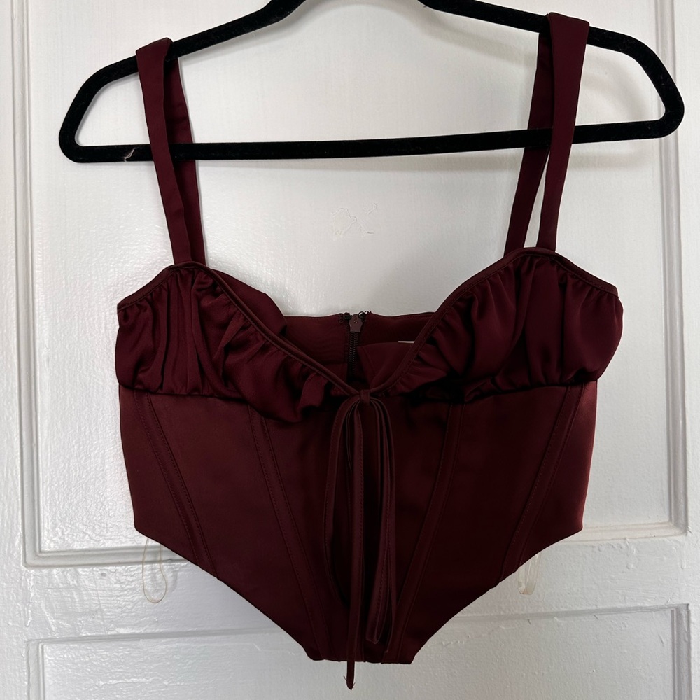 House of CB Burgundy Ruffle Corset